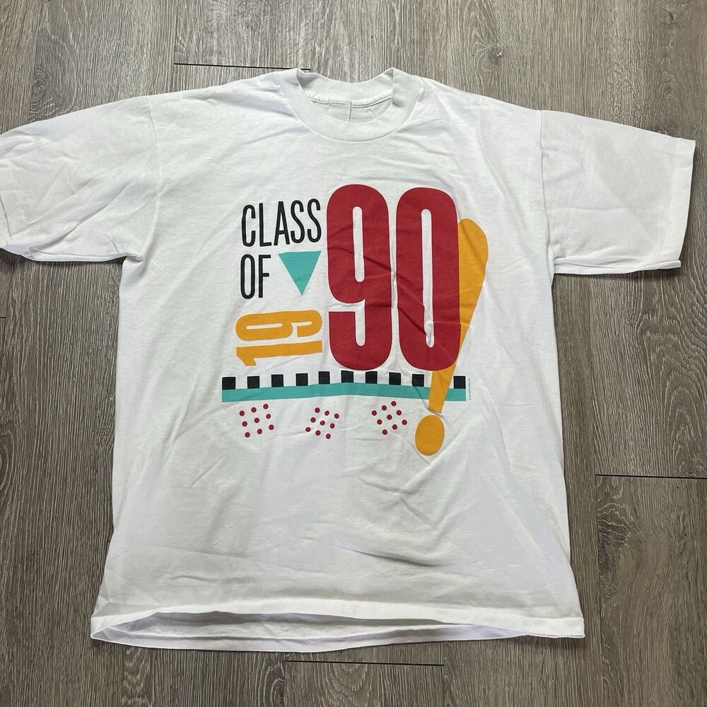 VTG Class of 1990 Hallmark Cares Inc T-Shirt White Single Stitch XL
